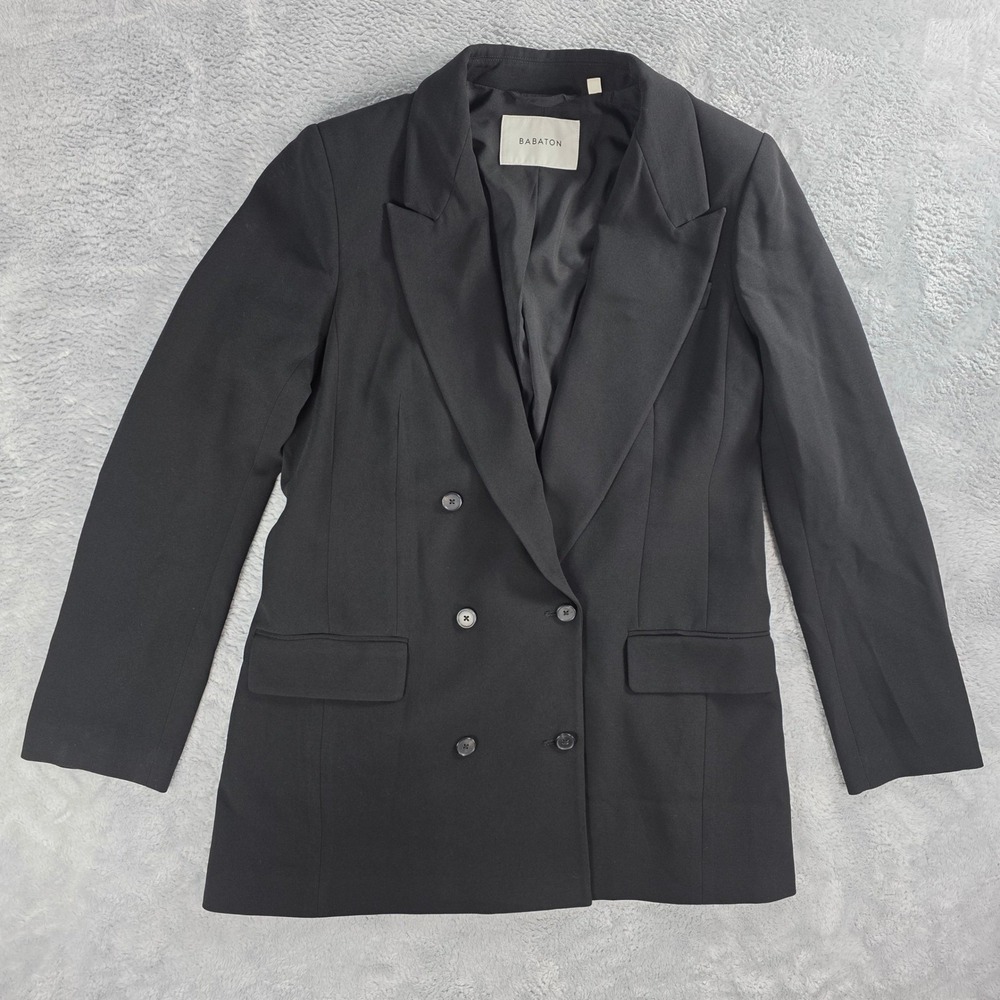 Babaton Women 6 Black Double Breasted Blazer‎ Peak Lapel Professional Jacket